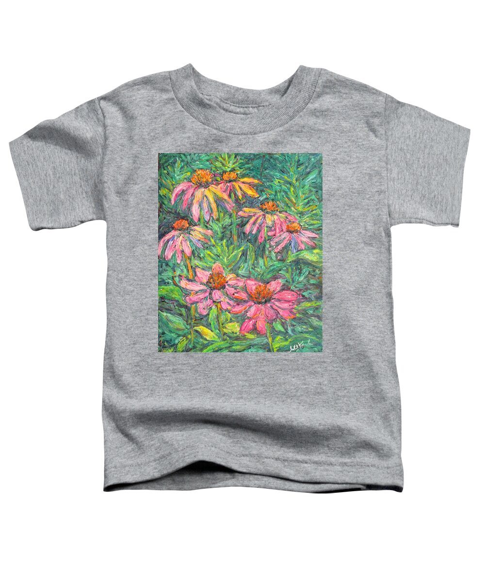 Coneflowers Toddler T-Shirt featuring the painting Circle of Coneflowers by Kendall Kessler