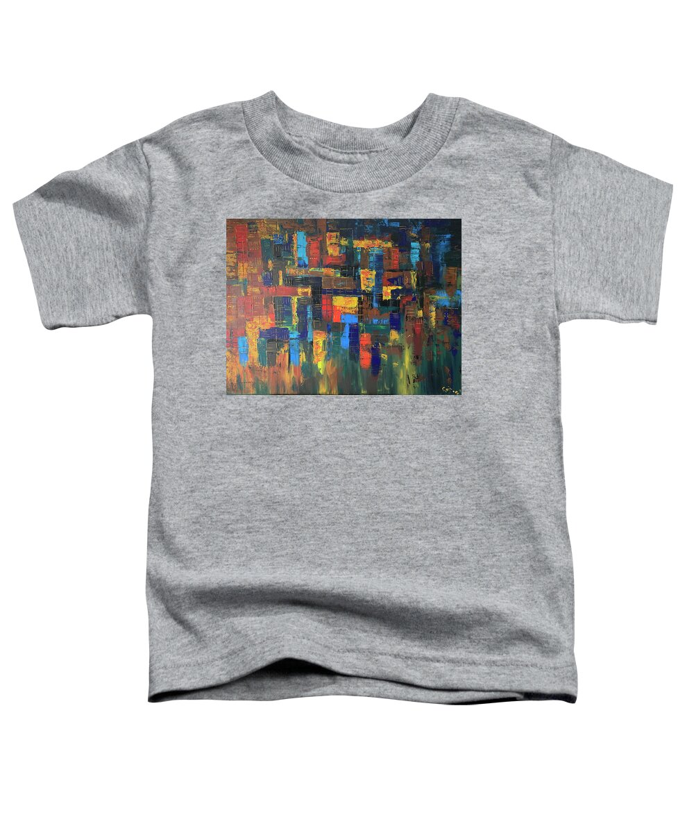 Abstract Painting Toddler T-Shirt featuring the painting City Lights by Raji Musinipally