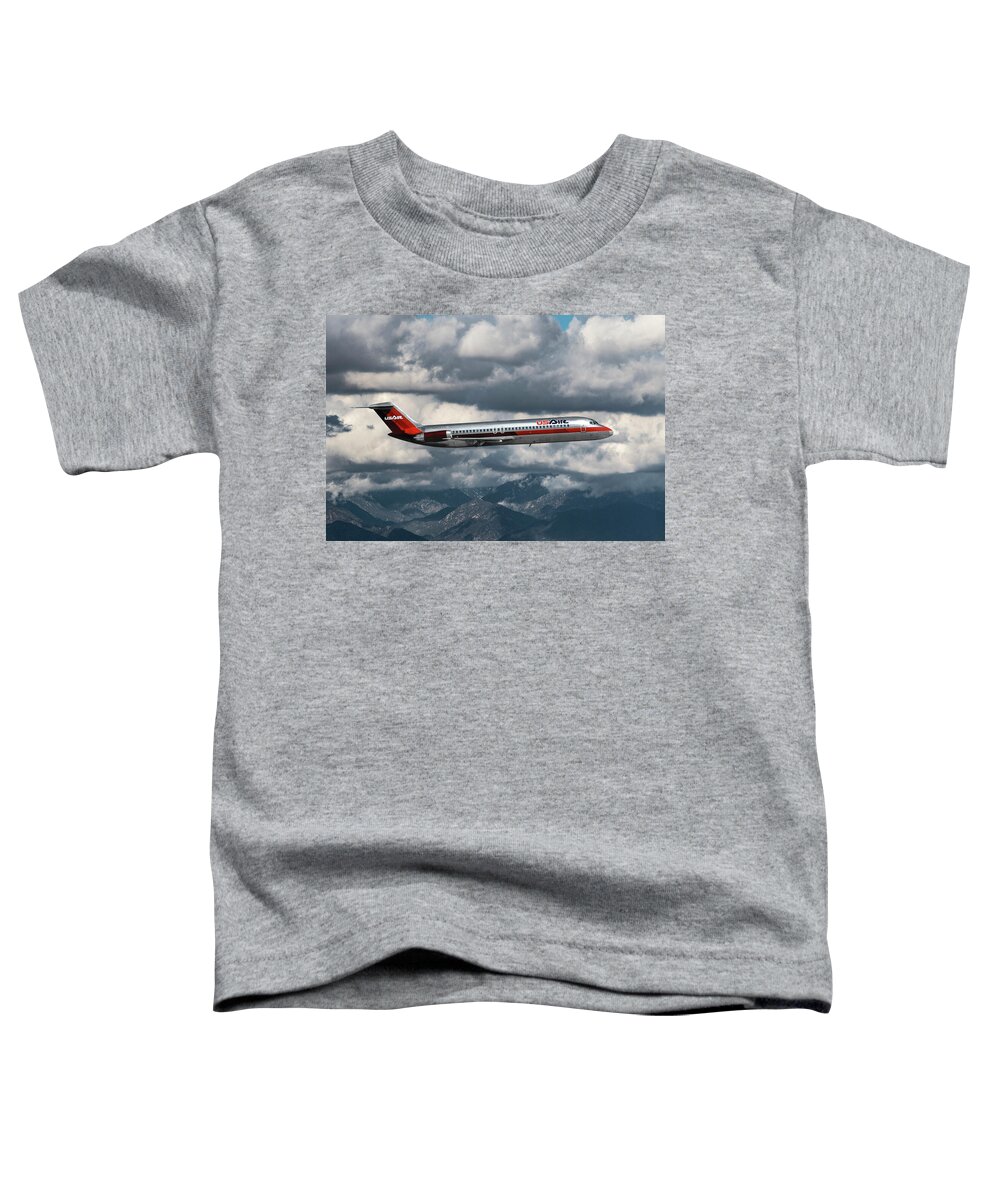 Us Air Toddler T-Shirt featuring the mixed media Classic USAir DC-9 by Erik Simonsen