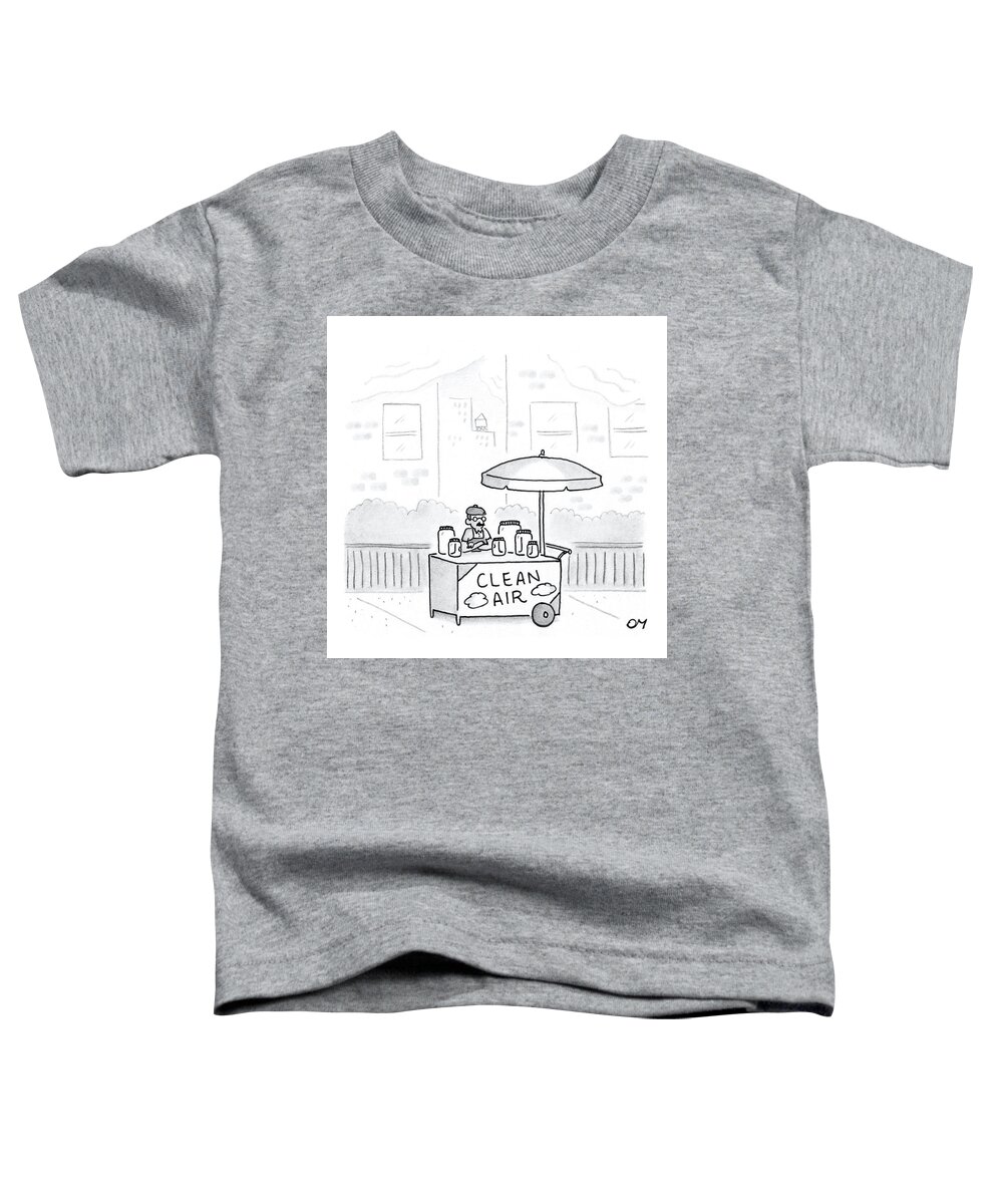 Captionless Toddler T-Shirt featuring the drawing Clean Air by Dan Misdea