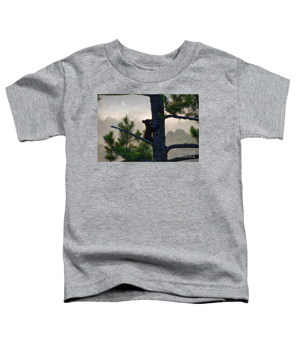 Bear Toddler T-Shirt featuring the photograph Climbing Bear 1 by Phil Perkins