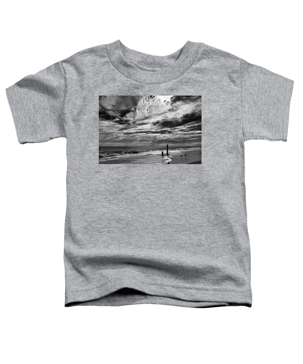 Waves Toddler T-Shirt featuring the photograph Clouds Over the Beach at Cape May by Stuart Litoff