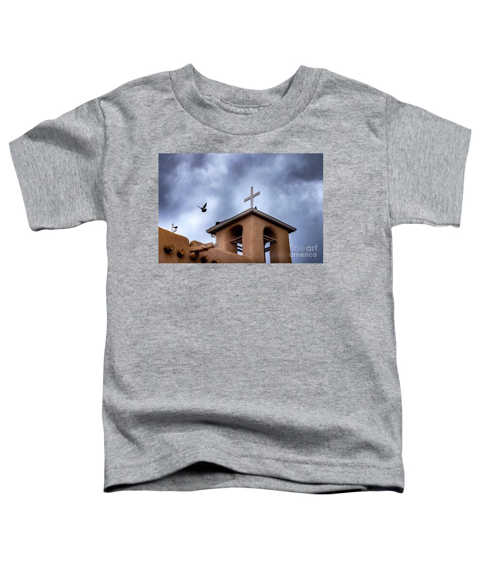 Taos Toddler T-Shirt featuring the photograph Peacful Day at the St. Francis de Asis Church by Elijah Rael