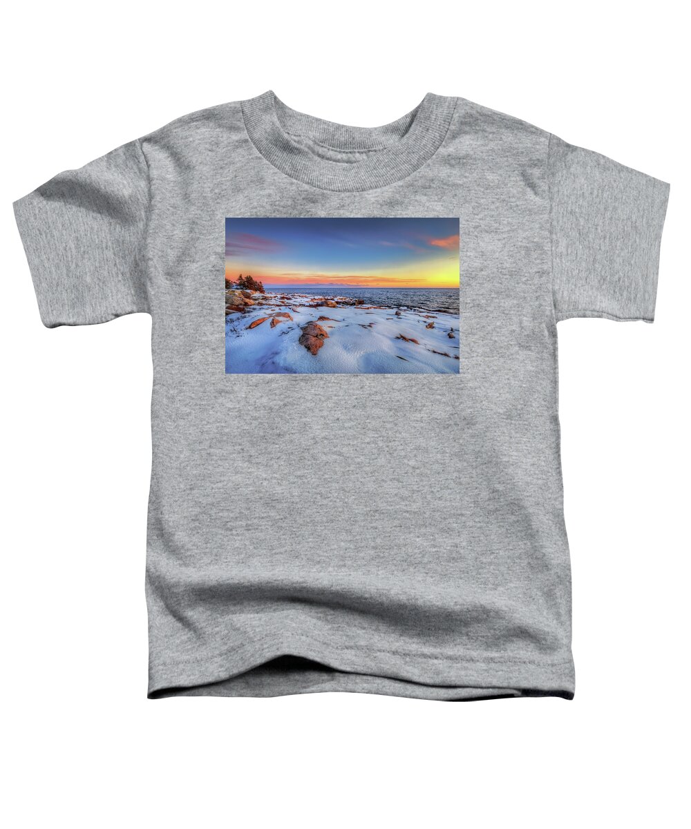 Schoodic Point Toddler T-Shirt featuring the photograph Coastal Winter 34A5388 by Greg Hartford