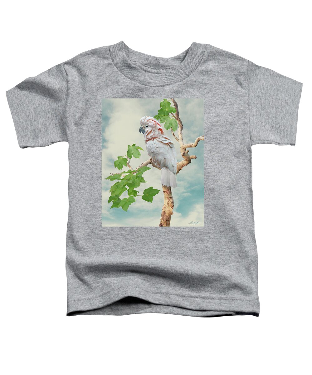 Bird Toddler T-Shirt featuring the digital art Cockatoo in Indian Ghost Tree by M Spadecaller