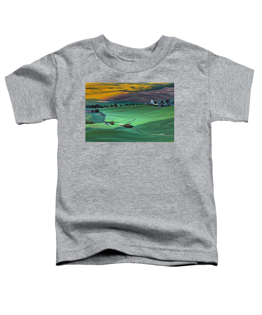 Colour Variations On The Palouse Toddler T-Shirt featuring the photograph Color variations on the Palouse by Lynn Hopwood