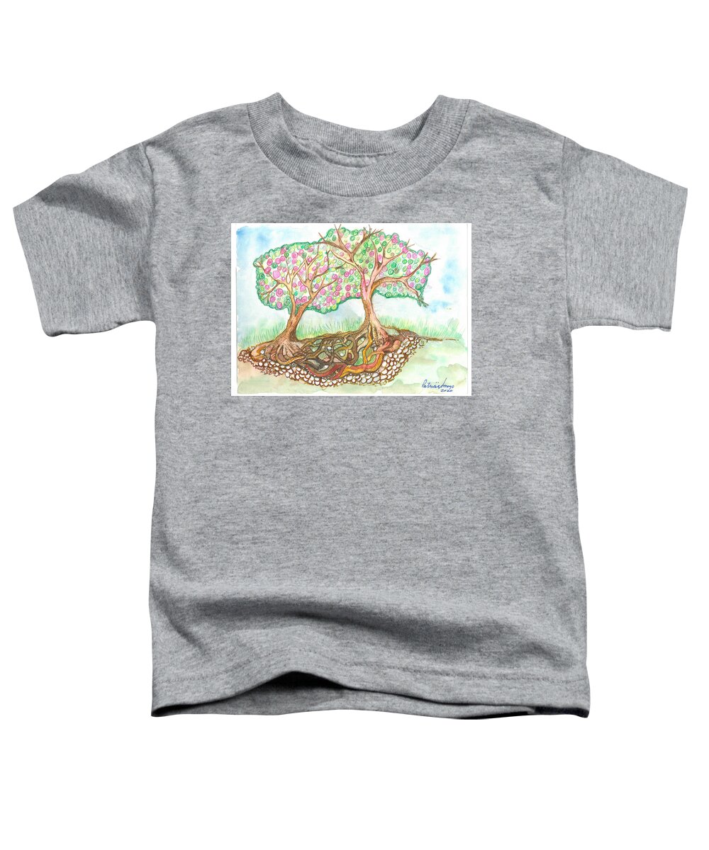 Roots Toddler T-Shirt featuring the painting Connection by Patricia Arroyo