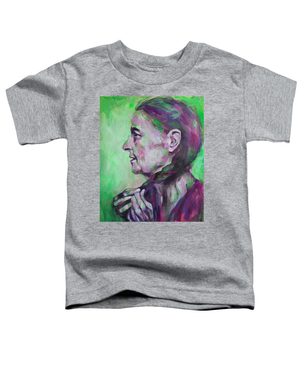  Toddler T-Shirt featuring the painting Contemplation by Luzdy Rivera