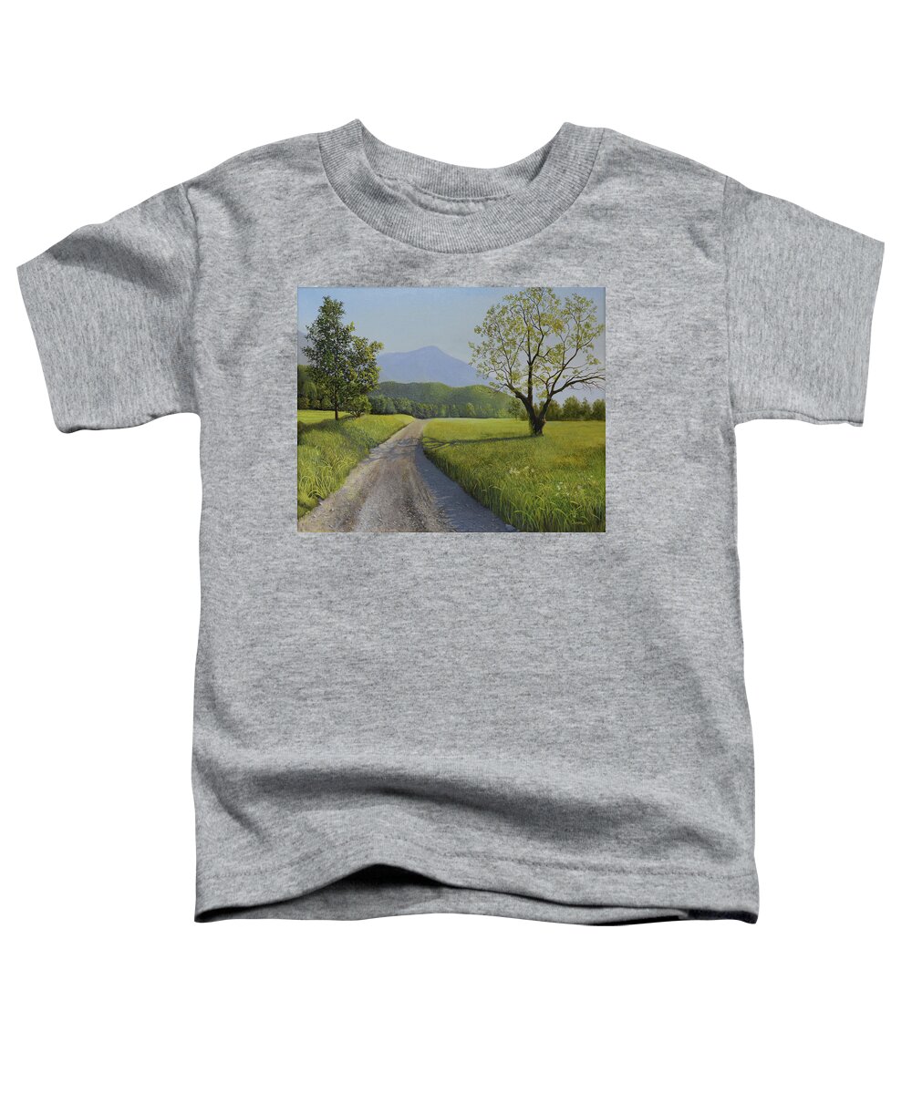 Country Toddler T-Shirt featuring the painting Country Roads Collection Sevierville Tennessee by Charles Owens