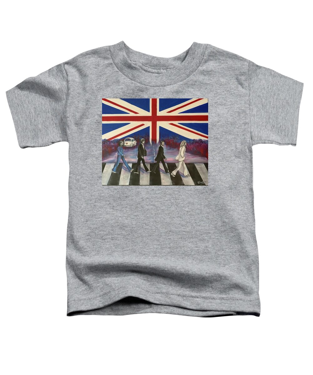 Beatles Toddler T-Shirt featuring the painting Crossing Abbey Road by Barbara Landry