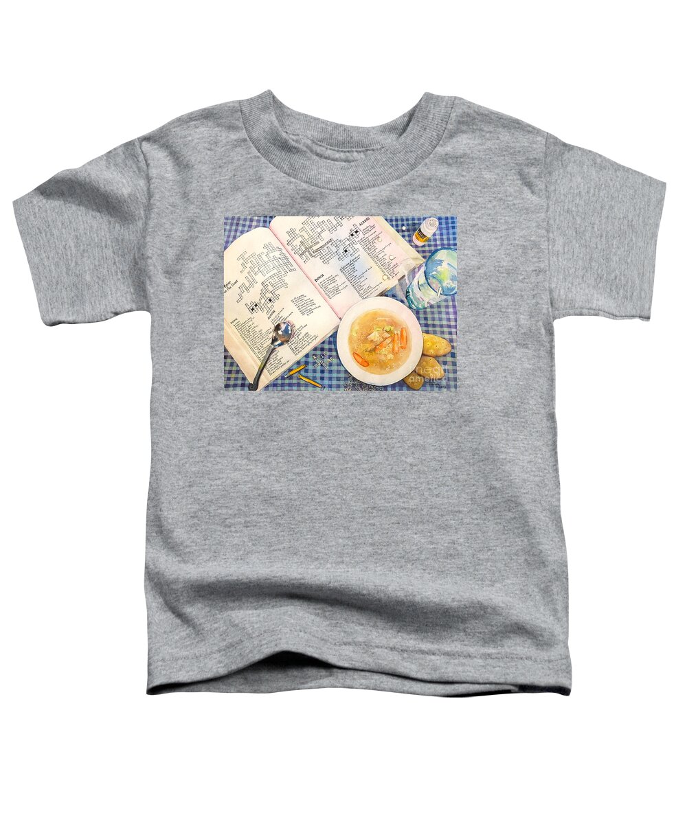 Crossword Toddler T-Shirt featuring the painting Crosswords by Merana Cadorette