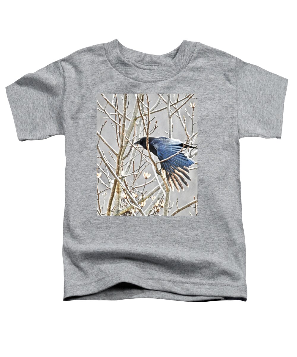 Toddler T-Shirt featuring the photograph Crow Winged Energy by Kathy Chism