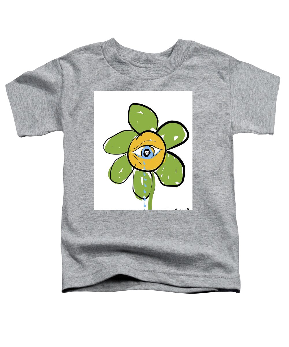  Toddler T-Shirt featuring the painting Crying Flower by Oriel Ceballos