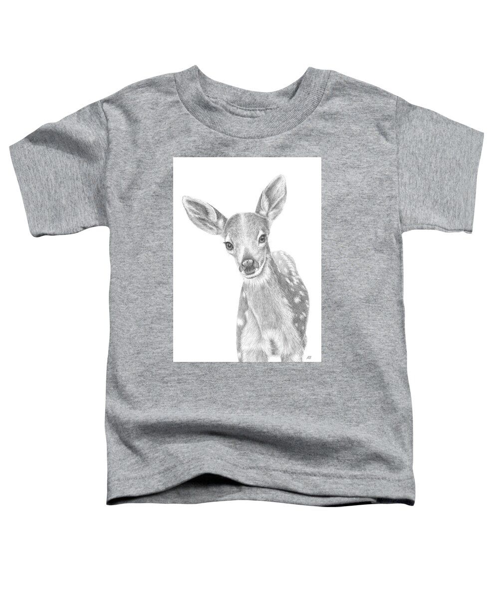 Fawn Toddler T-Shirt featuring the painting Curious Fawn by Monica Burnette