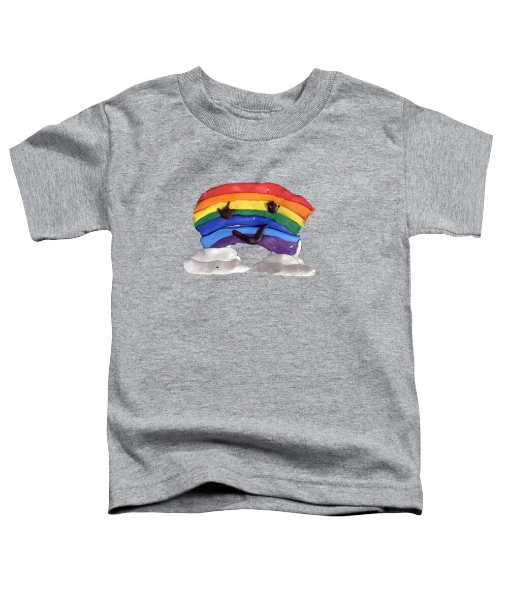 Rainbows Toddler T-Shirt featuring the digital art Cute Kawaii Rainbow Clay by Flippin Sweet Gear