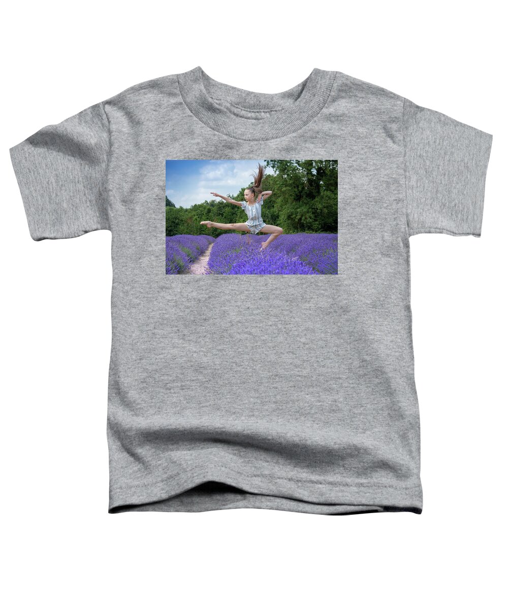 Lavender Toddler T-Shirt featuring the photograph Dance on the lavender by Andrew Lalchan