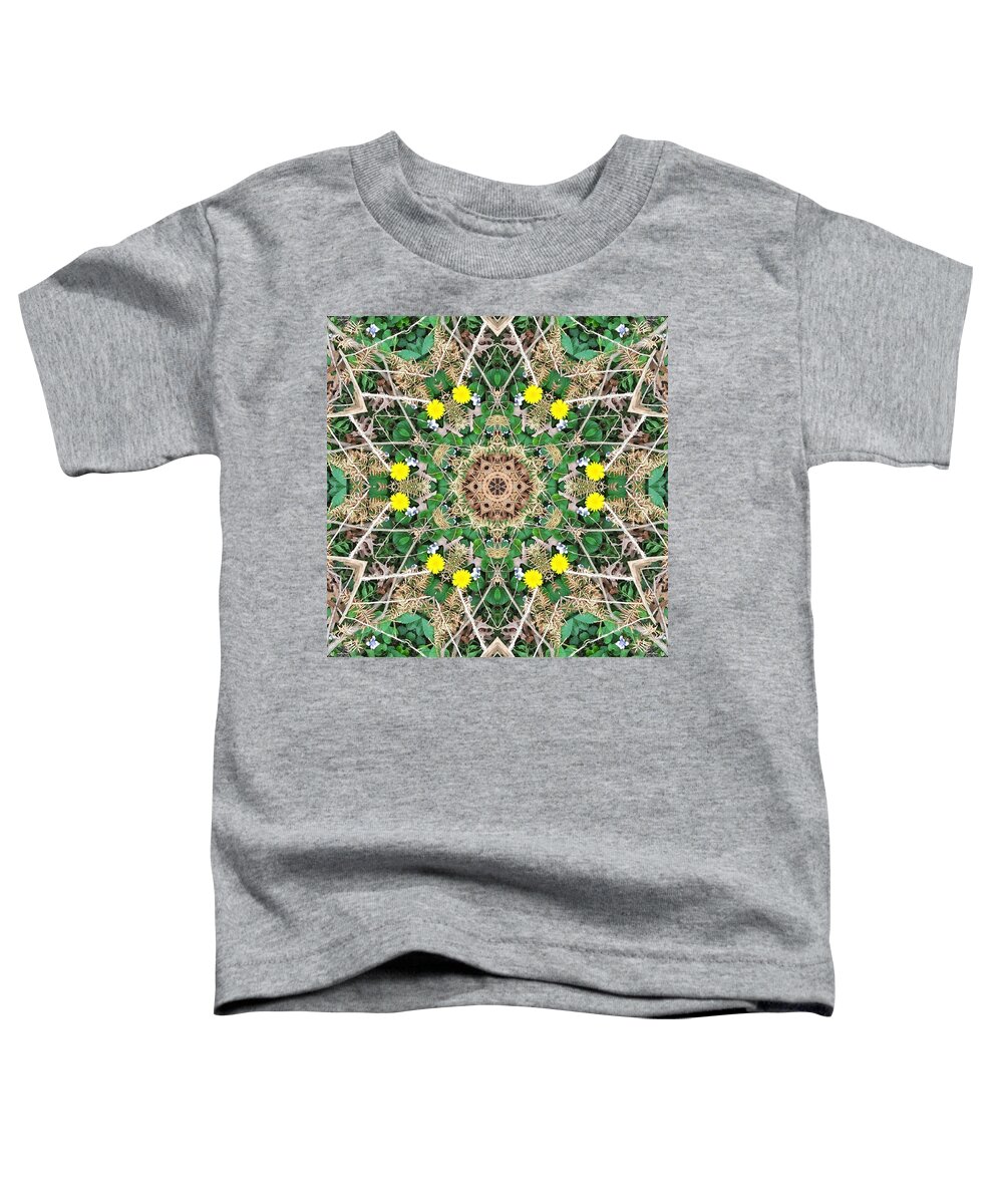  Toddler T-Shirt featuring the mixed media Dandelion and Branch Wreath by SarahJo Hawes
