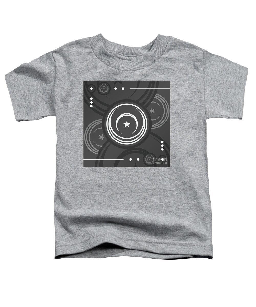 Abstract Toddler T-Shirt featuring the mixed media Dark Steely Geometric Glyph Art in Black Gray and White n.0290 by Holy Rock Design