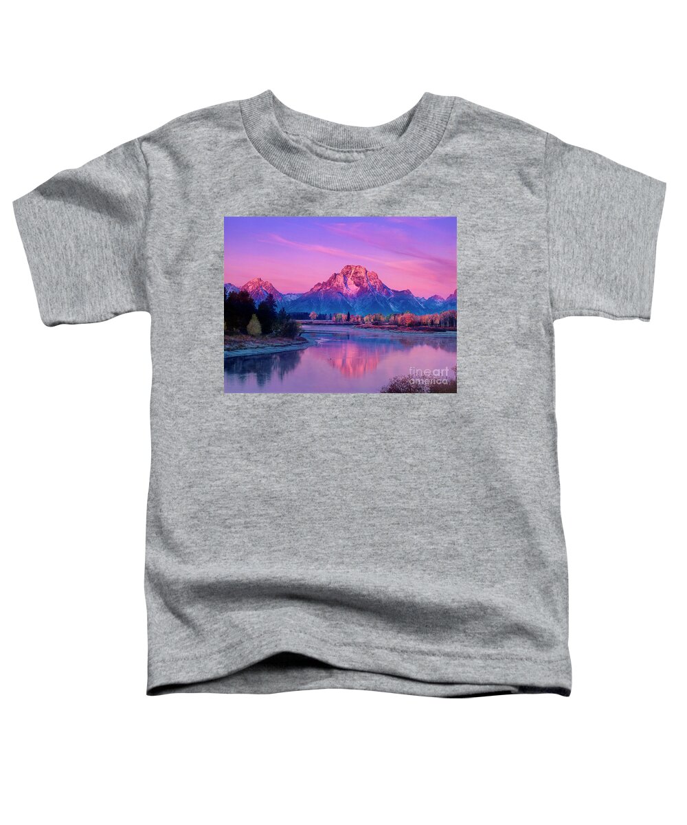 Dave Welling Toddler T-Shirt featuring the photograph Dawn Oxbow Bend Fall Grand Tetons National Park by Dave Welling