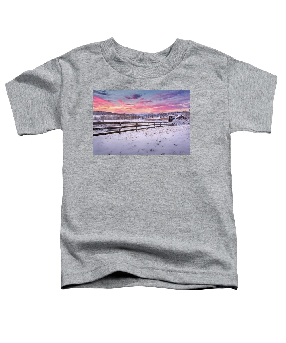Rural America Toddler T-Shirt featuring the photograph December Sunset by Bill Wakeley