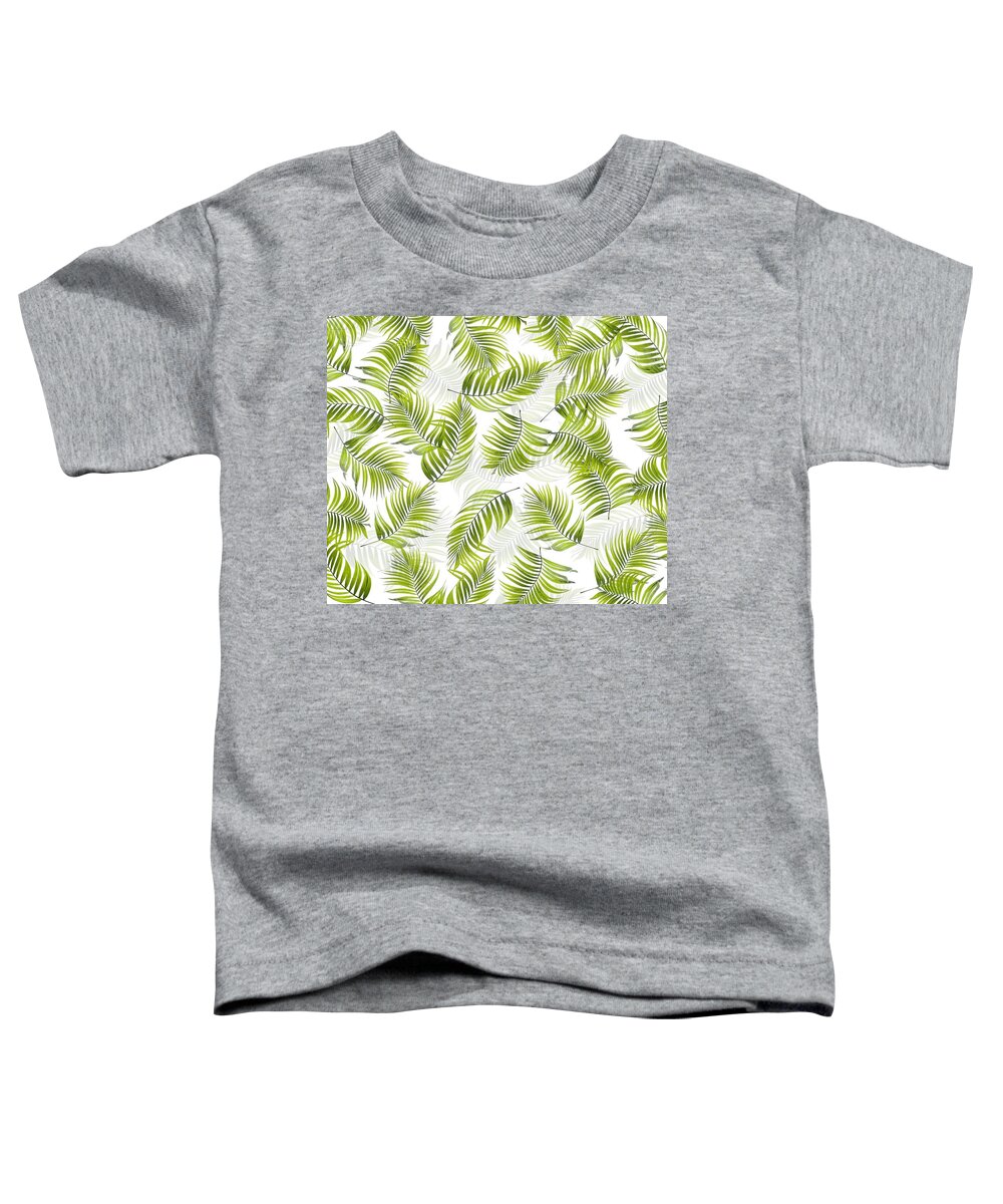 Palm Toddler T-Shirt featuring the digital art Design 150 Palm Leaves by Lucie Dumas