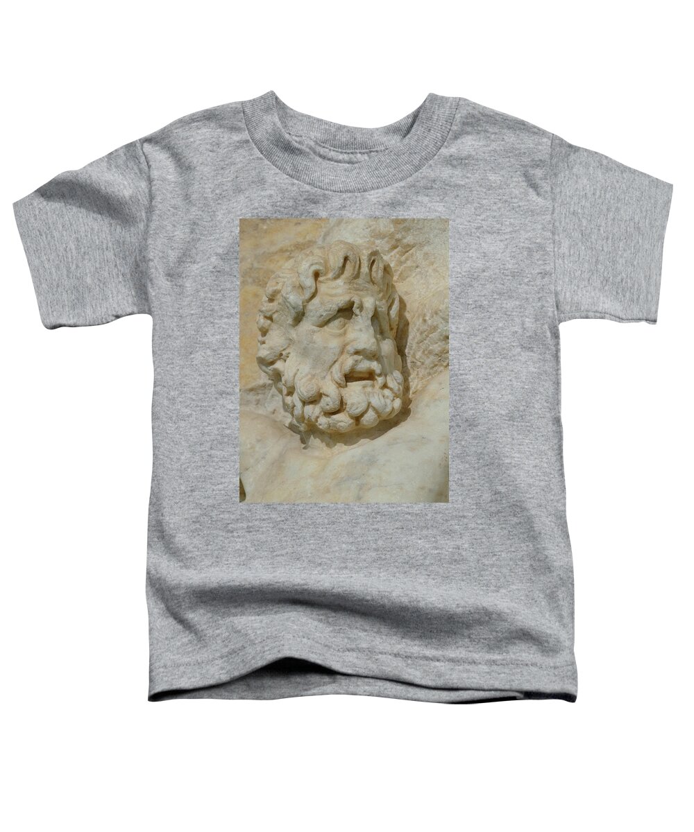 Antique Toddler T-Shirt featuring the photograph Detail of head of Prometheus by Steve Estvanik