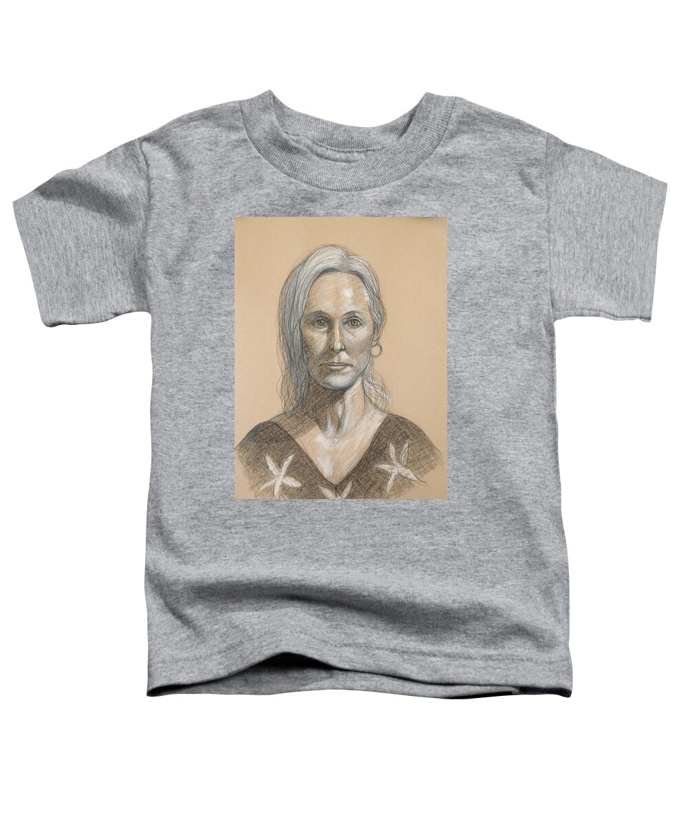 Realism Toddler T-Shirt featuring the drawing Diane Front Portrait by Donelli DiMaria