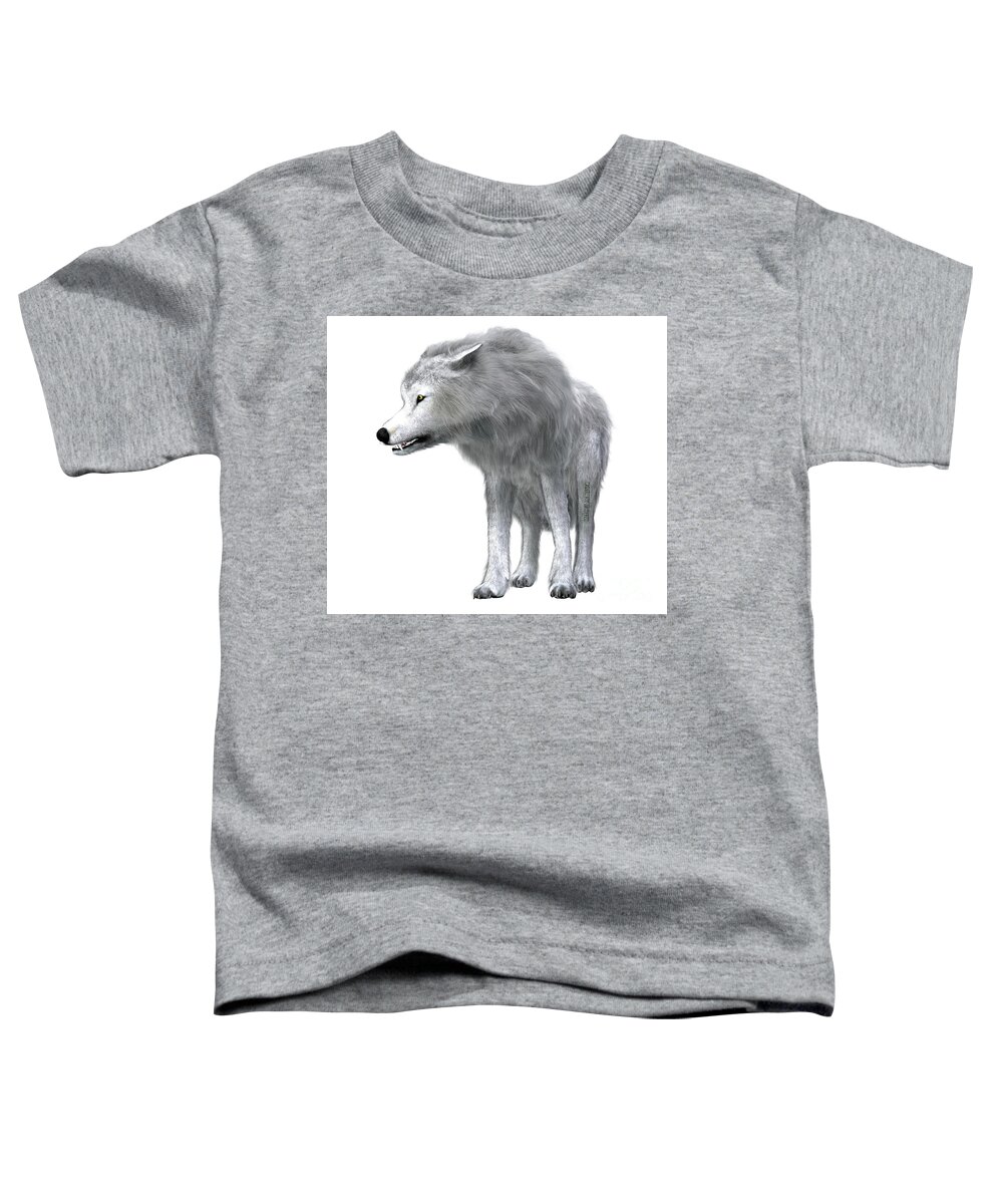 Dire Wolf Toddler T-Shirt featuring the digital art Dire Wolf Pack Leader by Corey Ford