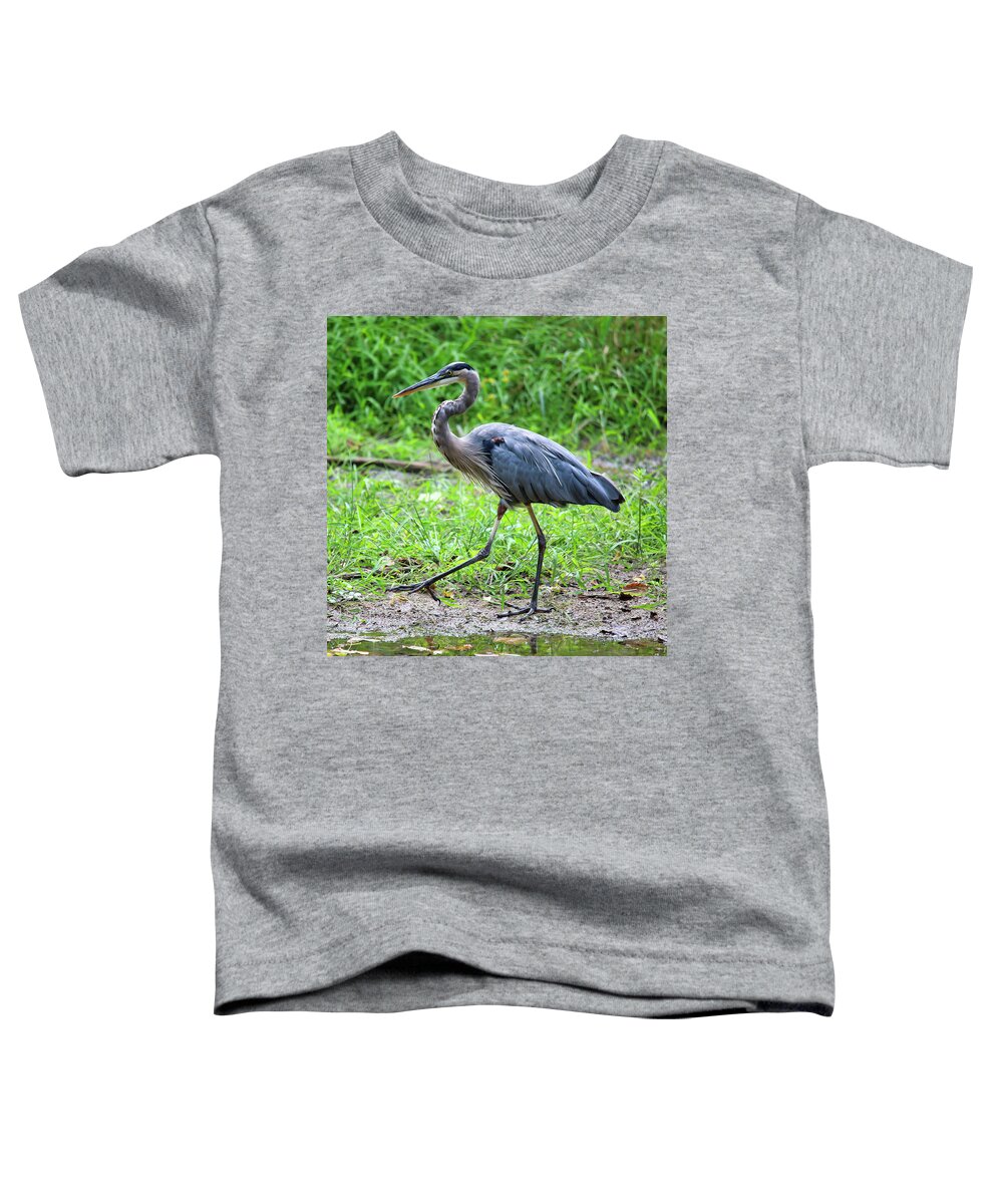 Blue Heron Toddler T-Shirt featuring the photograph Doing The Heron Hustle by Scott Burd