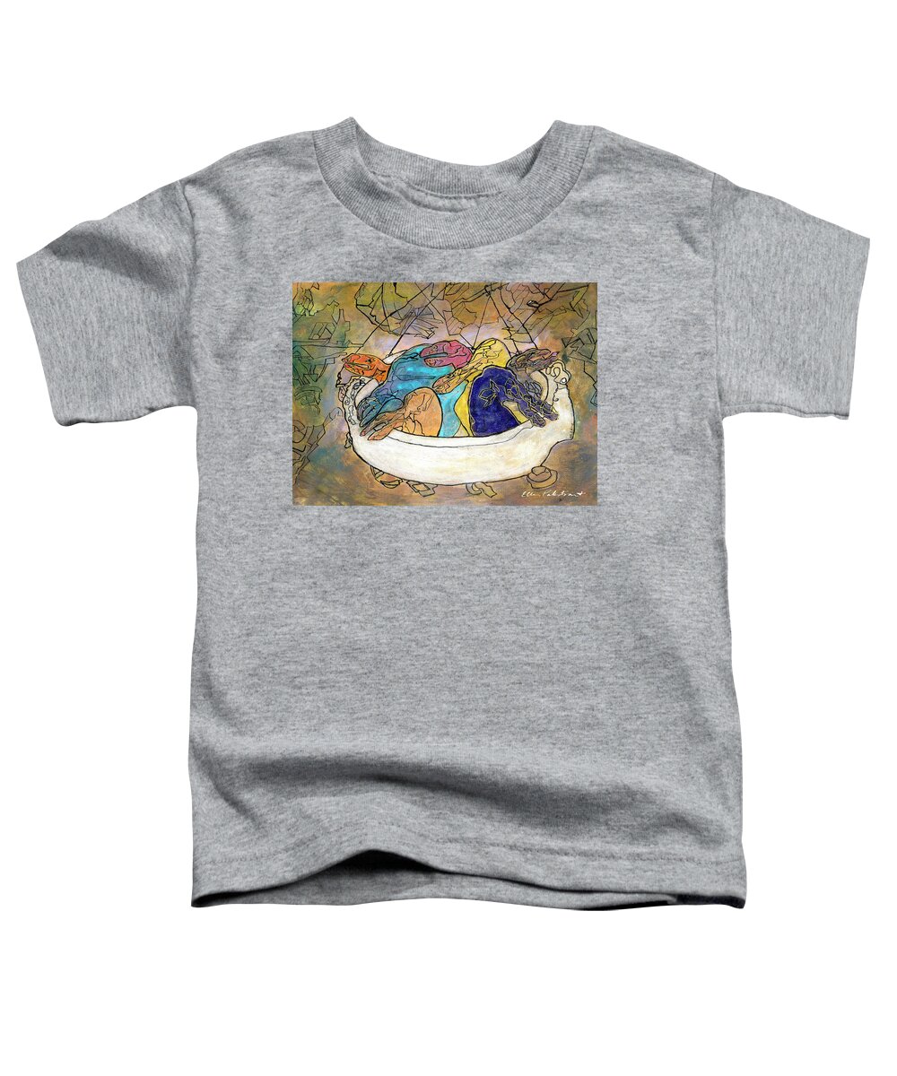 Wall Art Toddler T-Shirt featuring the painting Drooma in the Droomousine by Ellen Palestrant