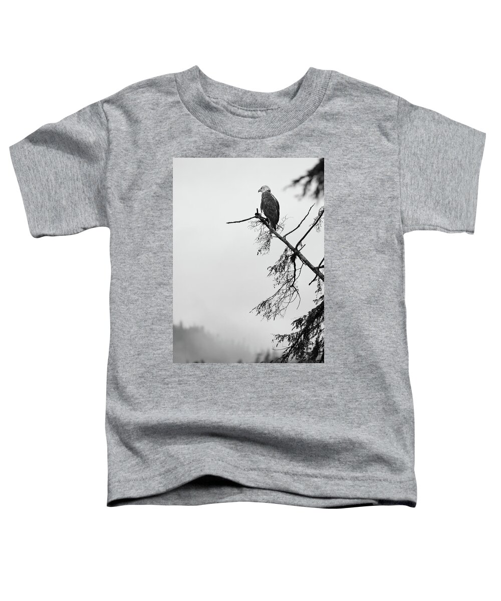  Toddler T-Shirt featuring the photograph Eagle Black and White by Michael Rauwolf