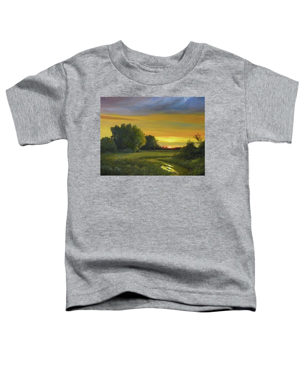 Sunrise Toddler T-Shirt featuring the painting Early Morning by Charles Owens