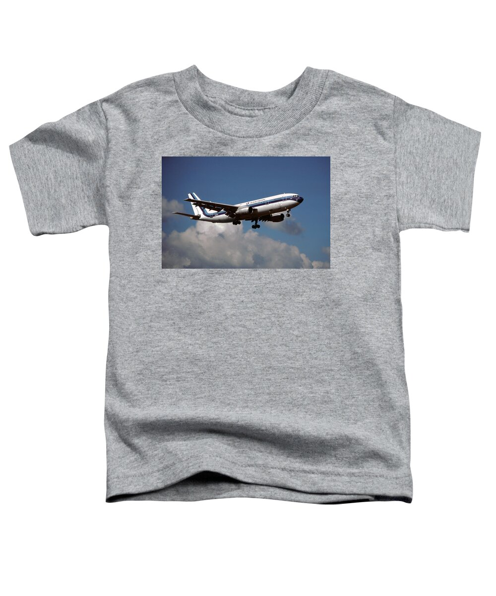 Eastern Airlines Toddler T-Shirt featuring the photograph Eastern Airbus A300 Landing at Miami by Erik Simonsen