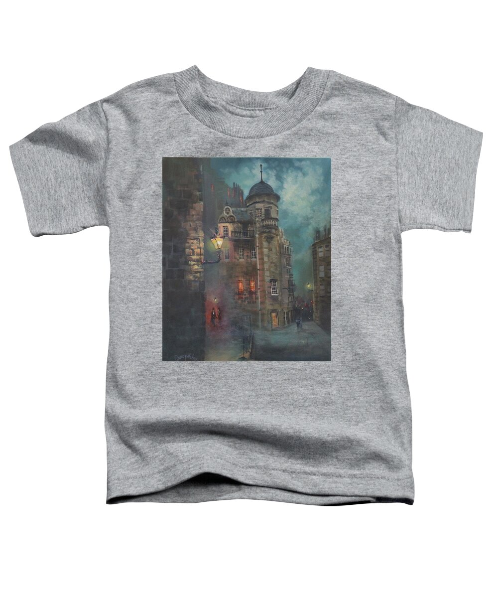 Edinburgh Toddler T-Shirt featuring the painting Edinbrough Writers Museum by Tom Shropshire