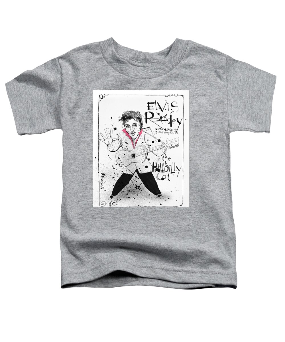  Toddler T-Shirt featuring the drawing Elvis Presley by Phil Mckenney