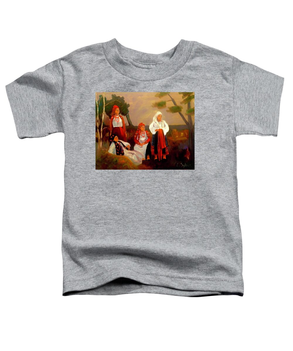 Waiting Toddler T-Shirt featuring the painting Evening by Lana Sylber