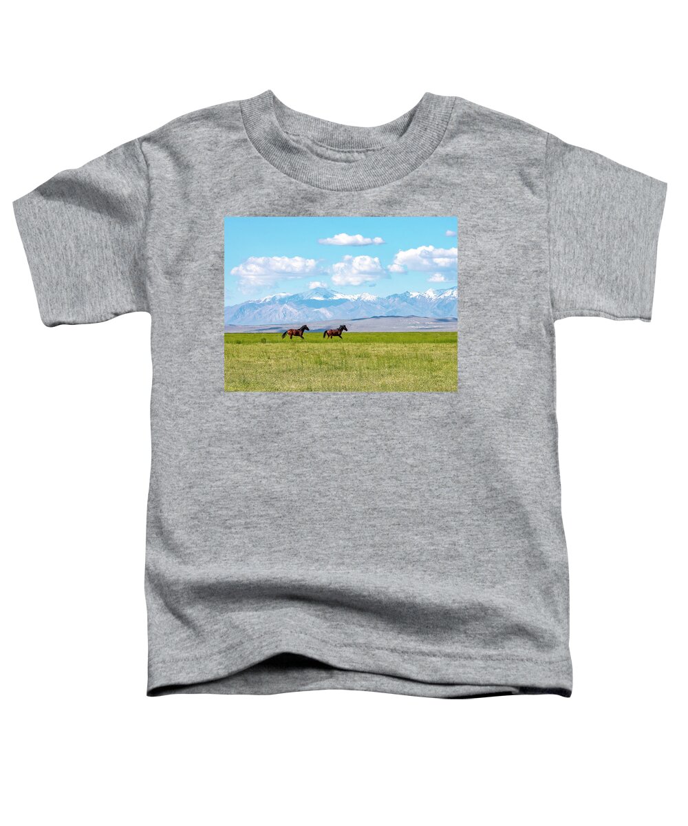  Toddler T-Shirt featuring the photograph Face Mask Running in Grass by Dirk Johnson