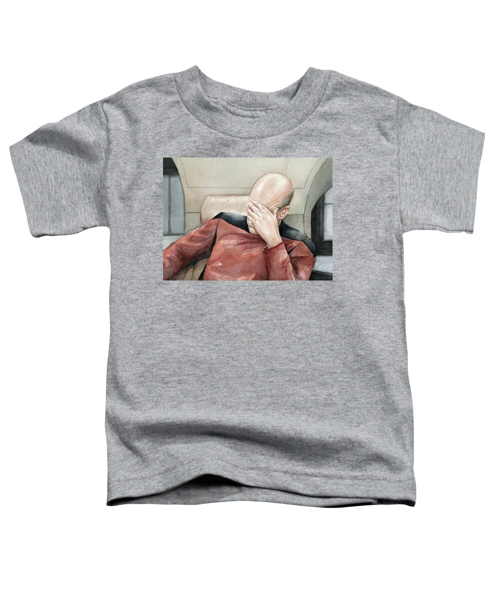 Facepalm Toddler T-Shirt featuring the painting Facepalm by Olga Shvartsur