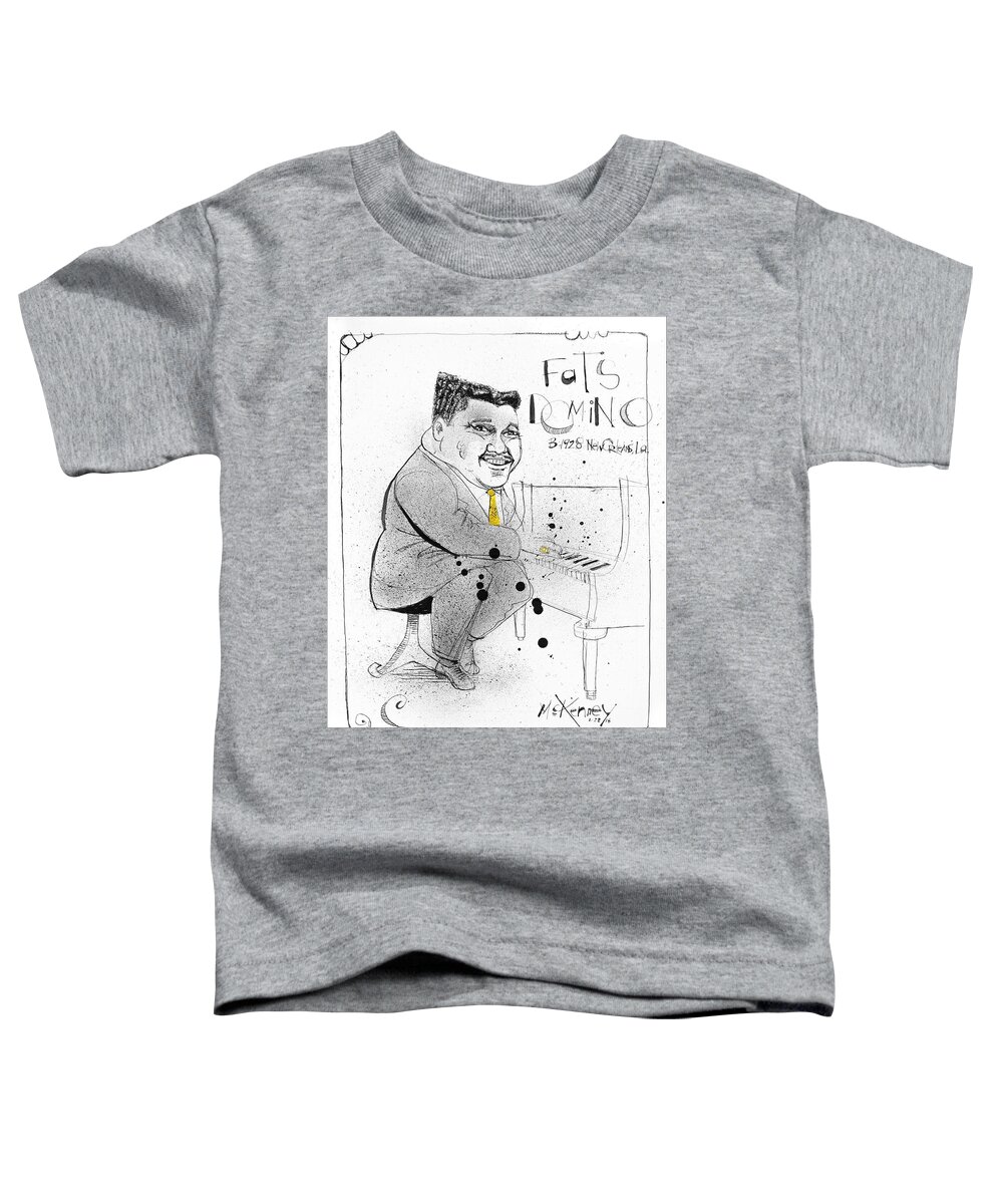  Toddler T-Shirt featuring the drawing Fats Domino by Phil Mckenney