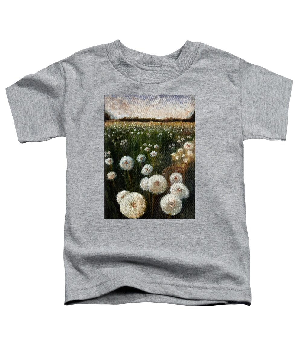 Dandelion Toddler T-Shirt featuring the painting Field of Wishes by Tracy Hutchinson