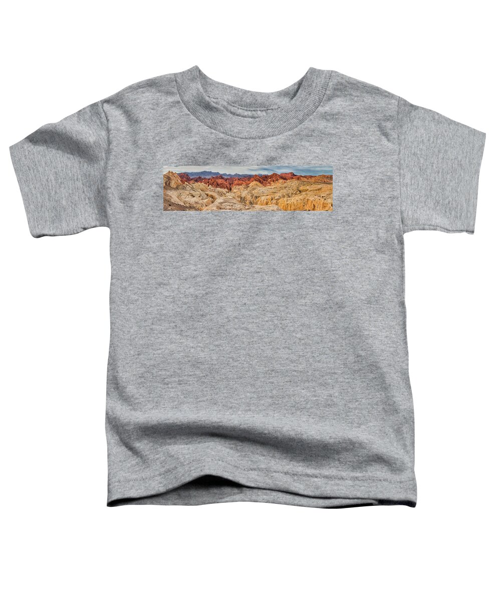 Valley Of Fire State Park Toddler T-Shirt featuring the photograph Fire Canyon Panorama by Jurgen Lorenzen