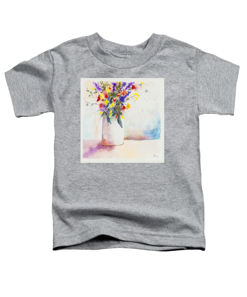 Flower Toddler T-Shirt featuring the painting Flower Vase by Loretta