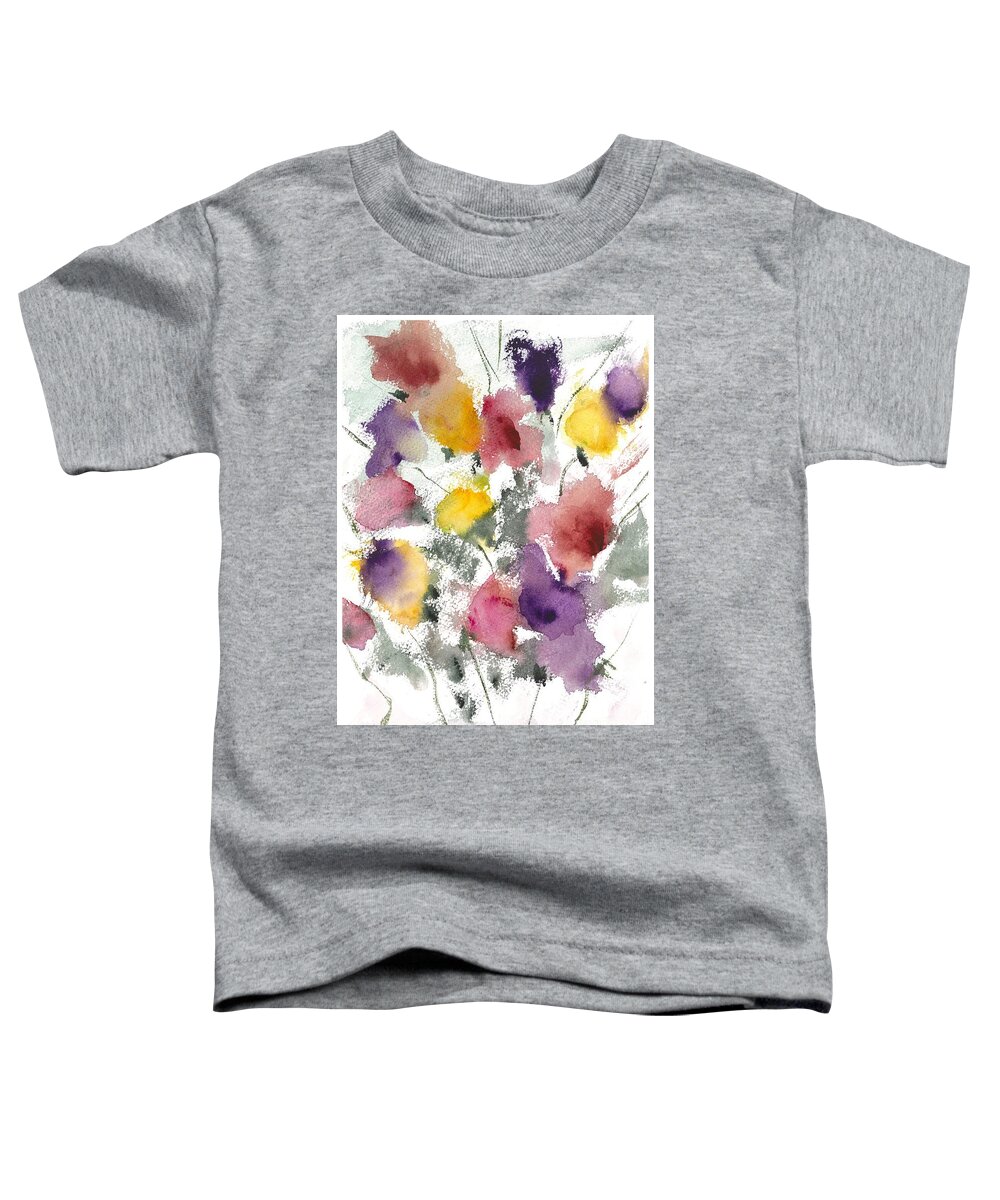 Water Toddler T-Shirt featuring the painting Flowers by Loretta Coca