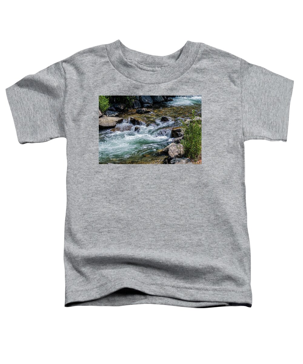 New Mexico Toddler T-Shirt featuring the photograph Flowing Red River of Northern New Mexico by Debra Martz