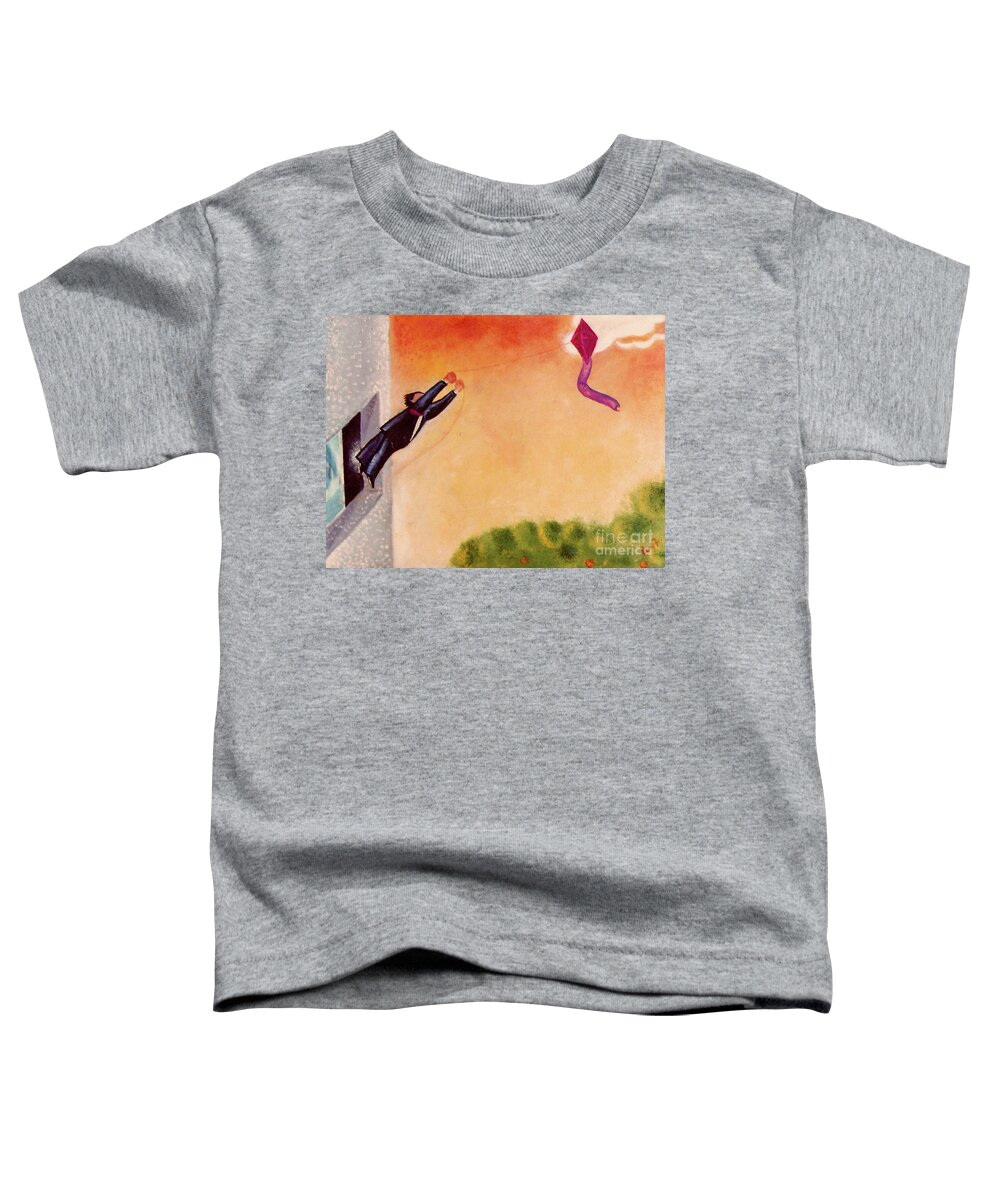 Management Illustration Toddler T-Shirt featuring the painting Flying High by Remy Francis