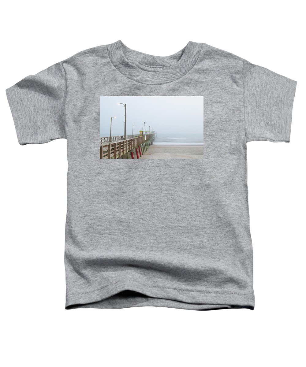 Fishing Toddler T-Shirt featuring the photograph Foggy Evening at Emerald Isle North Carolina by Bob Decker
