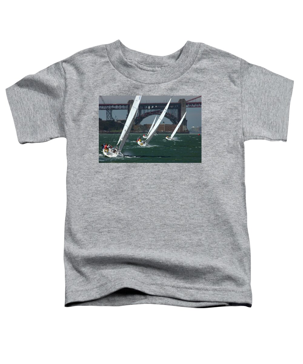 Fast Action Sports Toddler T-Shirt featuring the photograph Follow the Leader by Bonnie Colgan