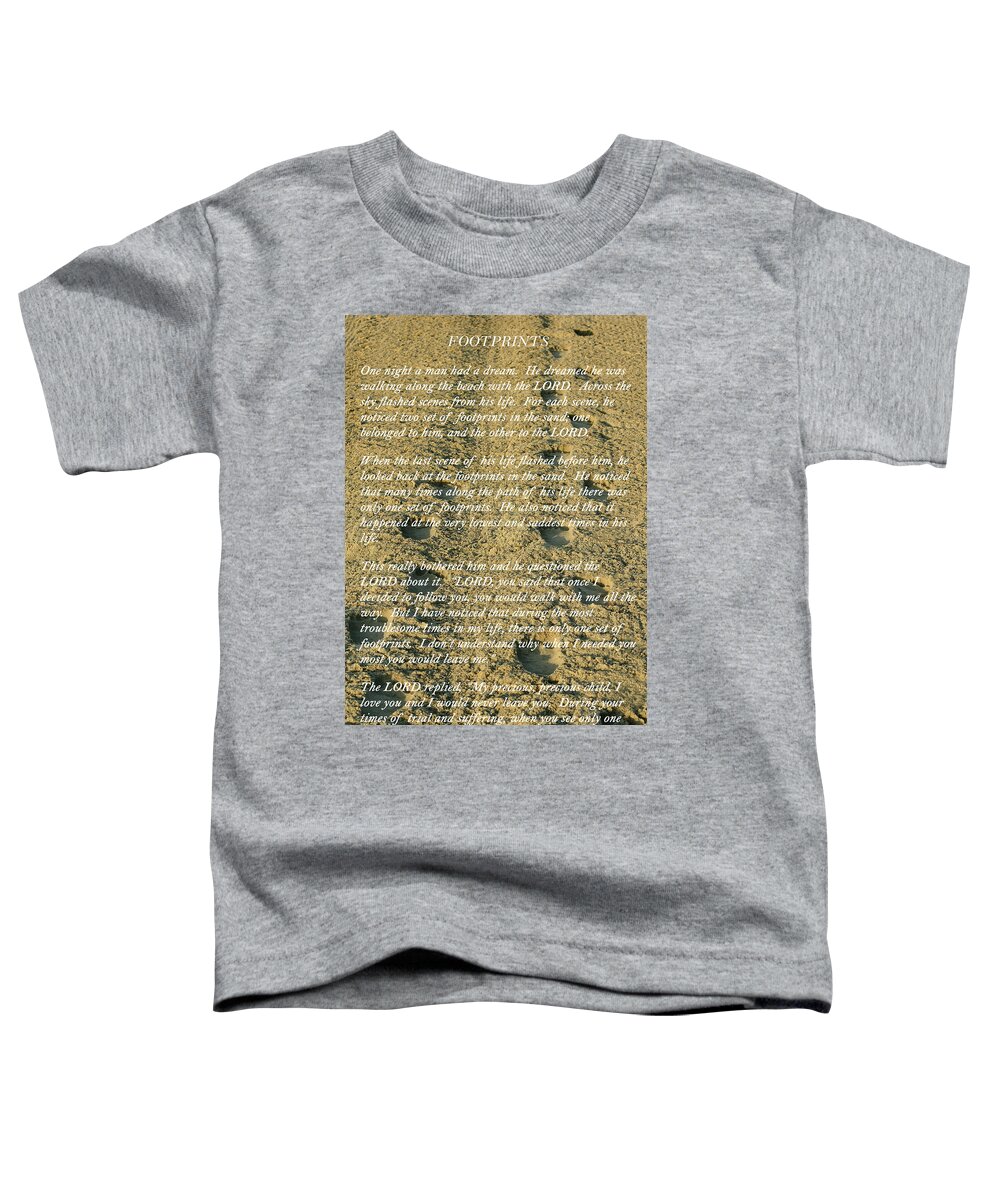 Footprints In The Sand Toddler T-Shirt featuring the photograph Footprints In The Sand by Lens Art Photography By Larry Trager