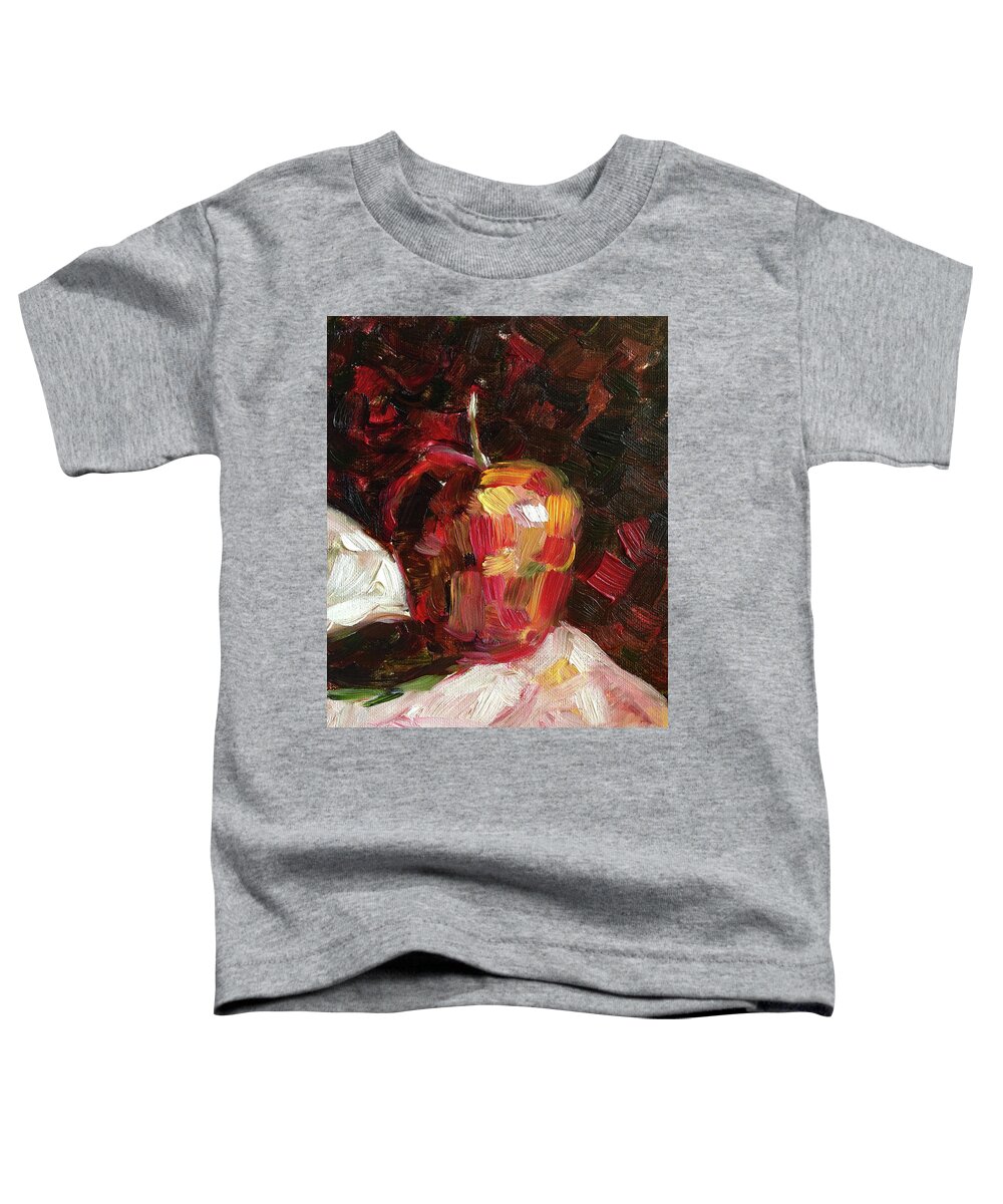 Apple Toddler T-Shirt featuring the painting For my Teacher by Roxy Rich