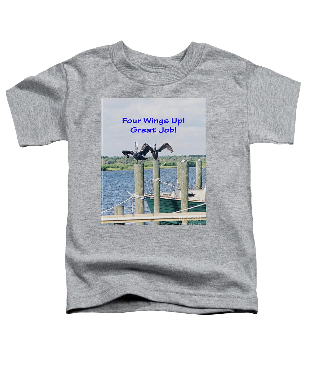 Landscape Toddler T-Shirt featuring the mixed media Four Wings Up Card by Sharon Williams Eng